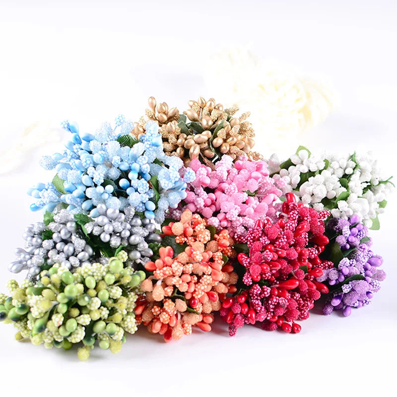 Artificial Small Berries on Wire Stems