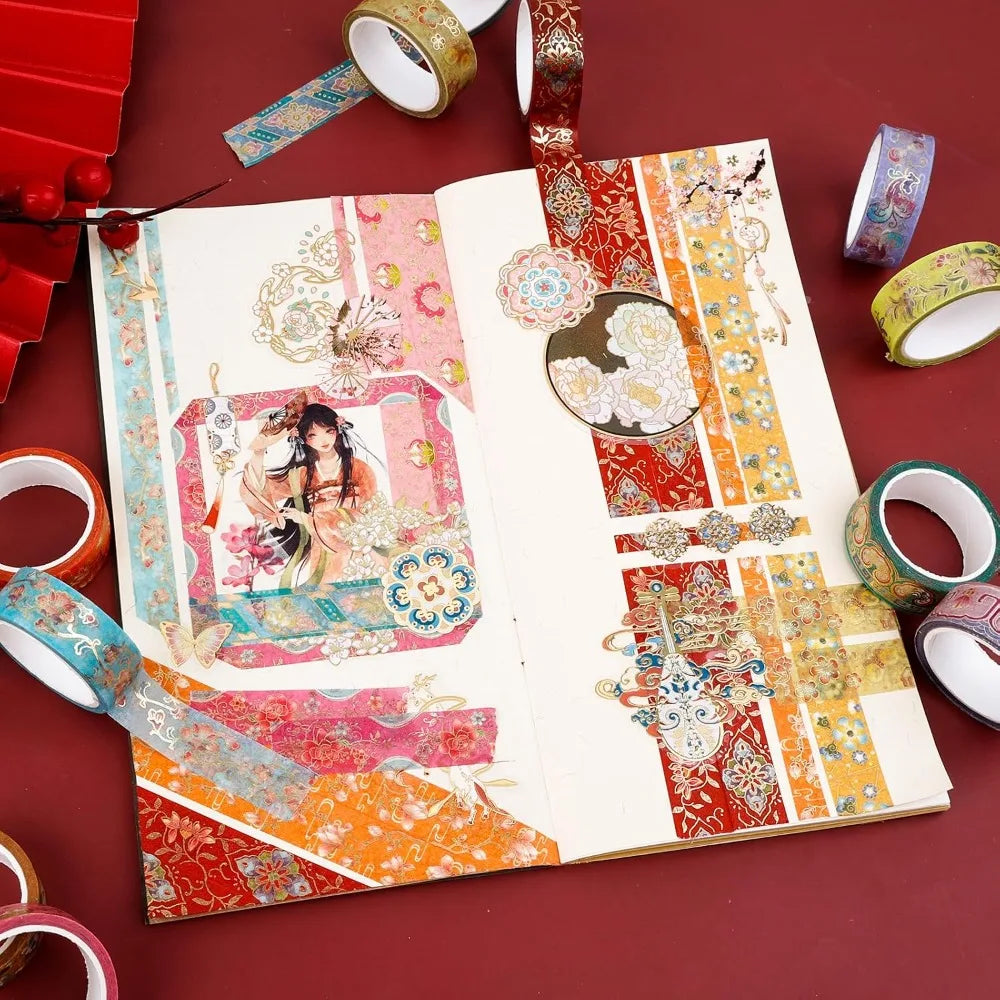 12 Rolls Vintage Washi Tape Set