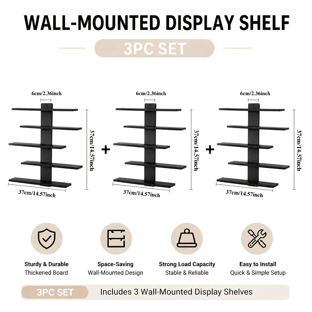 4-Piece Set of Floating Wall Racks