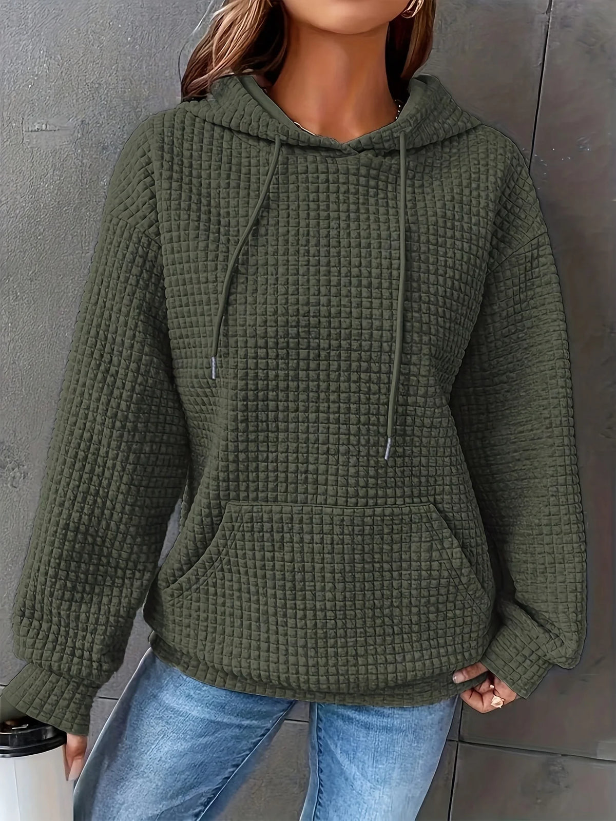 Waffle Knit Hoodie