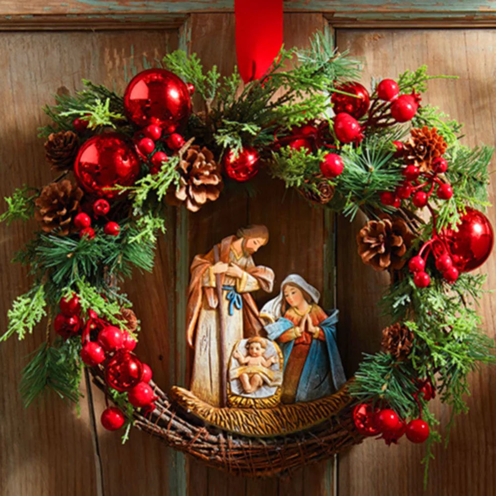 Jesus Sacred Wreath Home Door