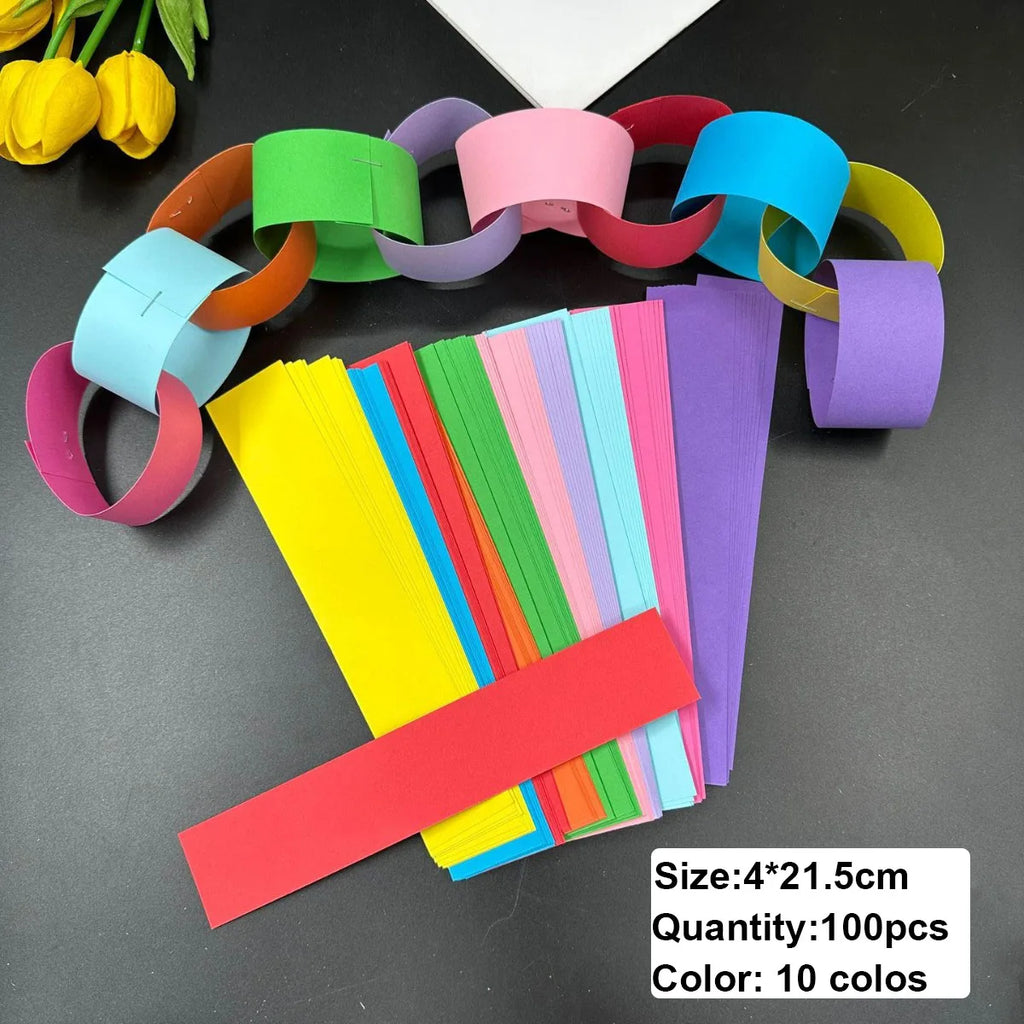 Rainbow Paper Chain Garland