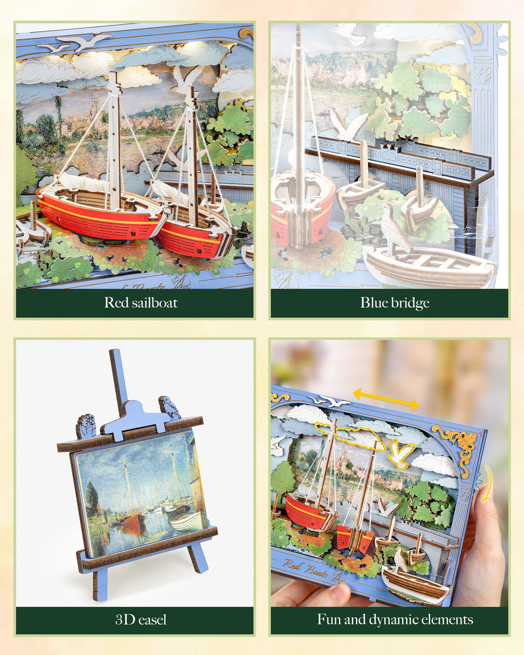 Red Boats Wooden 3D Puzzle