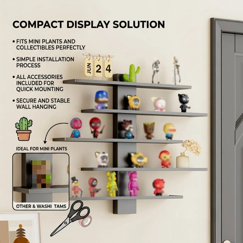 4-Piece Set of Floating Wall Racks