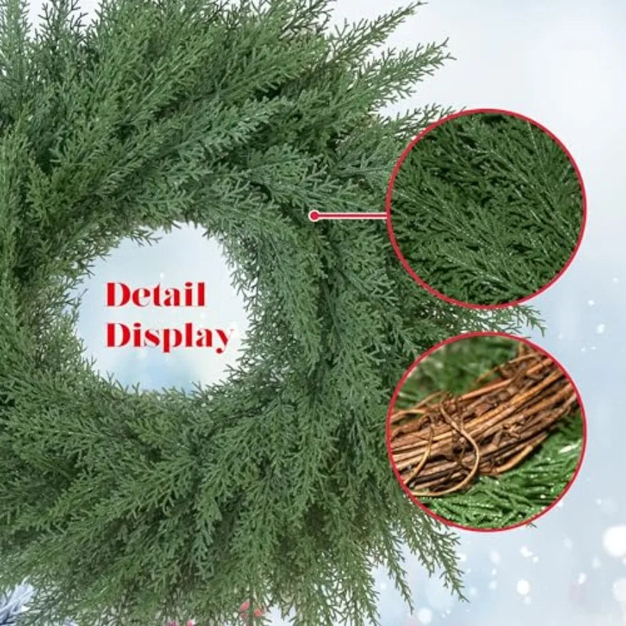 24 Inch Christmas Cedar Cypress Wreath