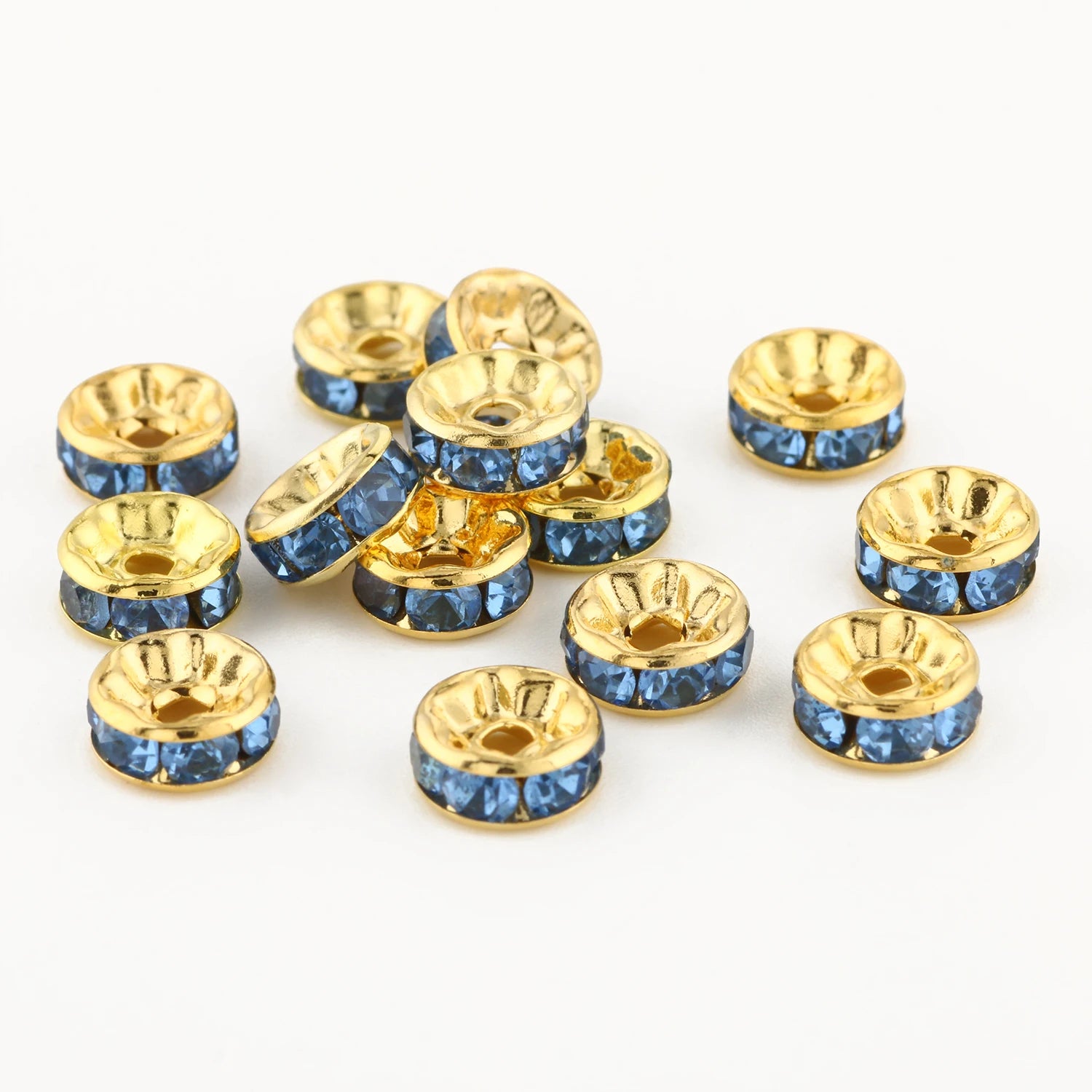 50pc/Lot 6mm 8mm 10mm AB Color  Rhinestone Ball Shape Loose Beads Metal Crystal Beads for Jewelry Making DIY Accessories