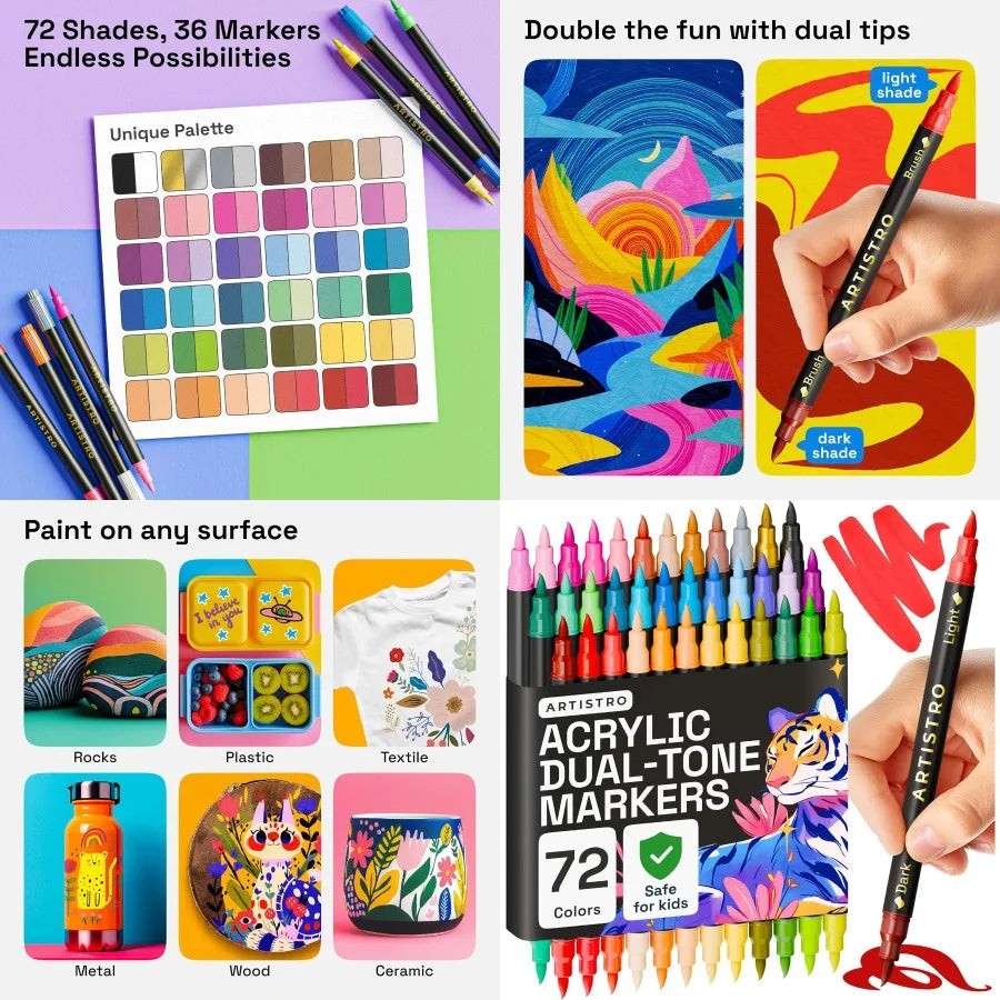 Acrylic Pens for Rock Glass Fabric DIY