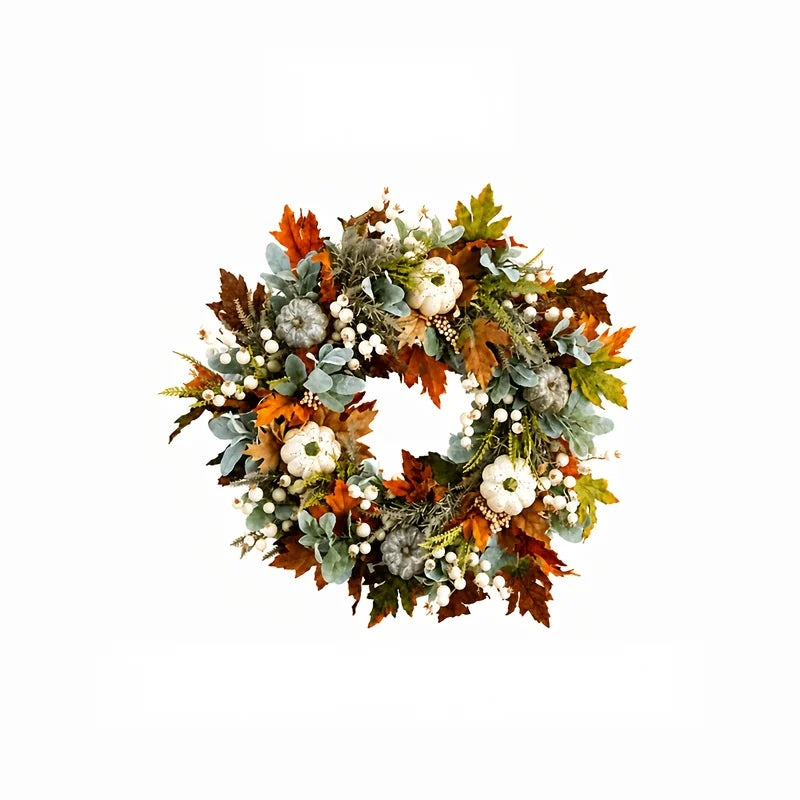 Rustic Peony And Pumpkin Wreath
