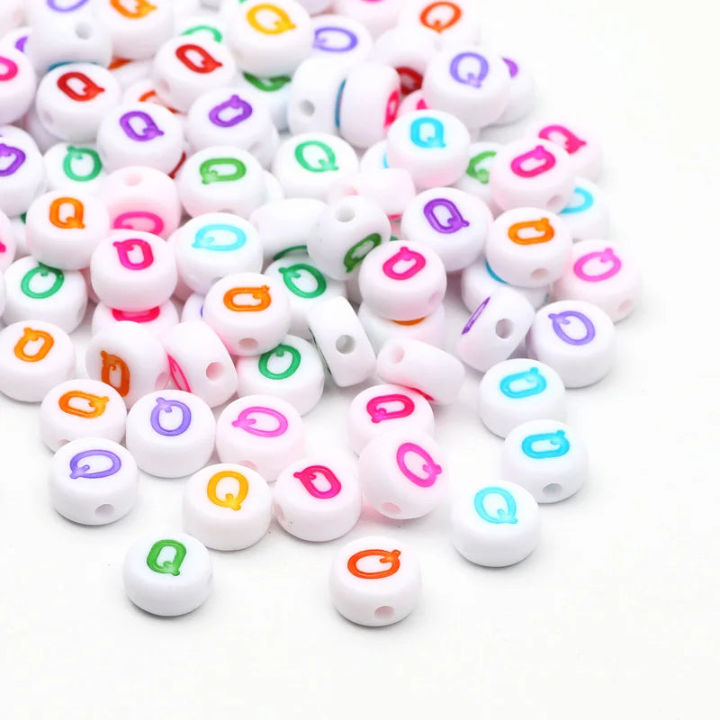Round A-Z Alphabet Letter Beads
