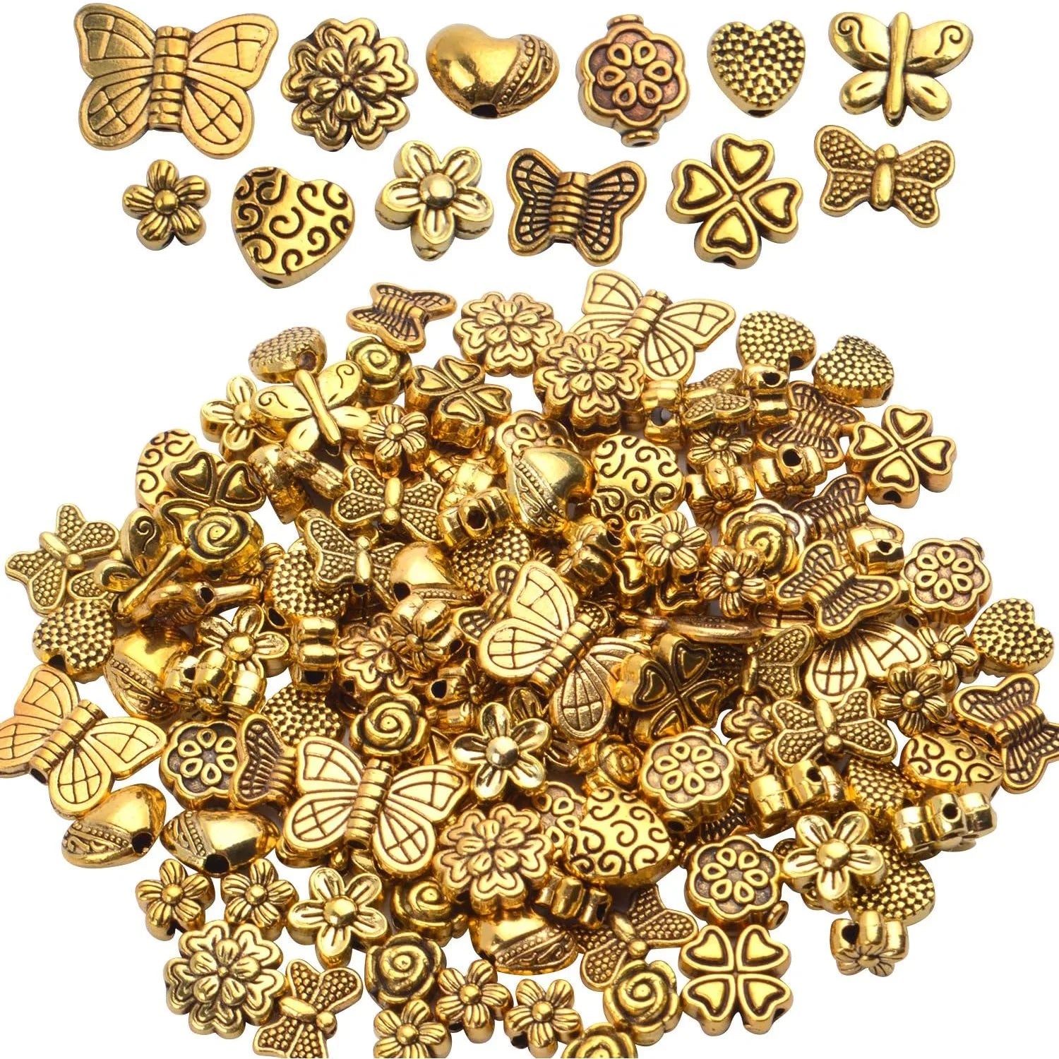 Heart Butterfly Flower Bead Spacers
