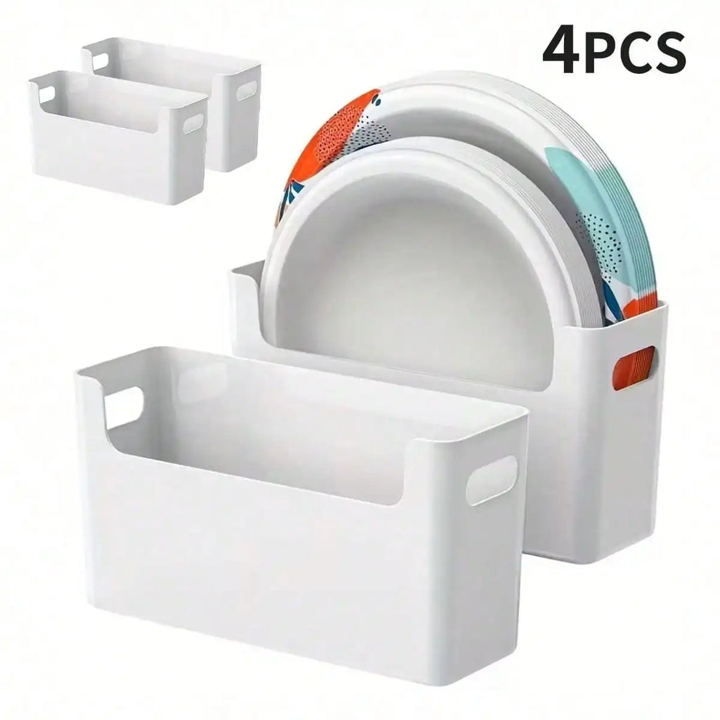 Space Saving Stackable Plastic Plate Organizer
