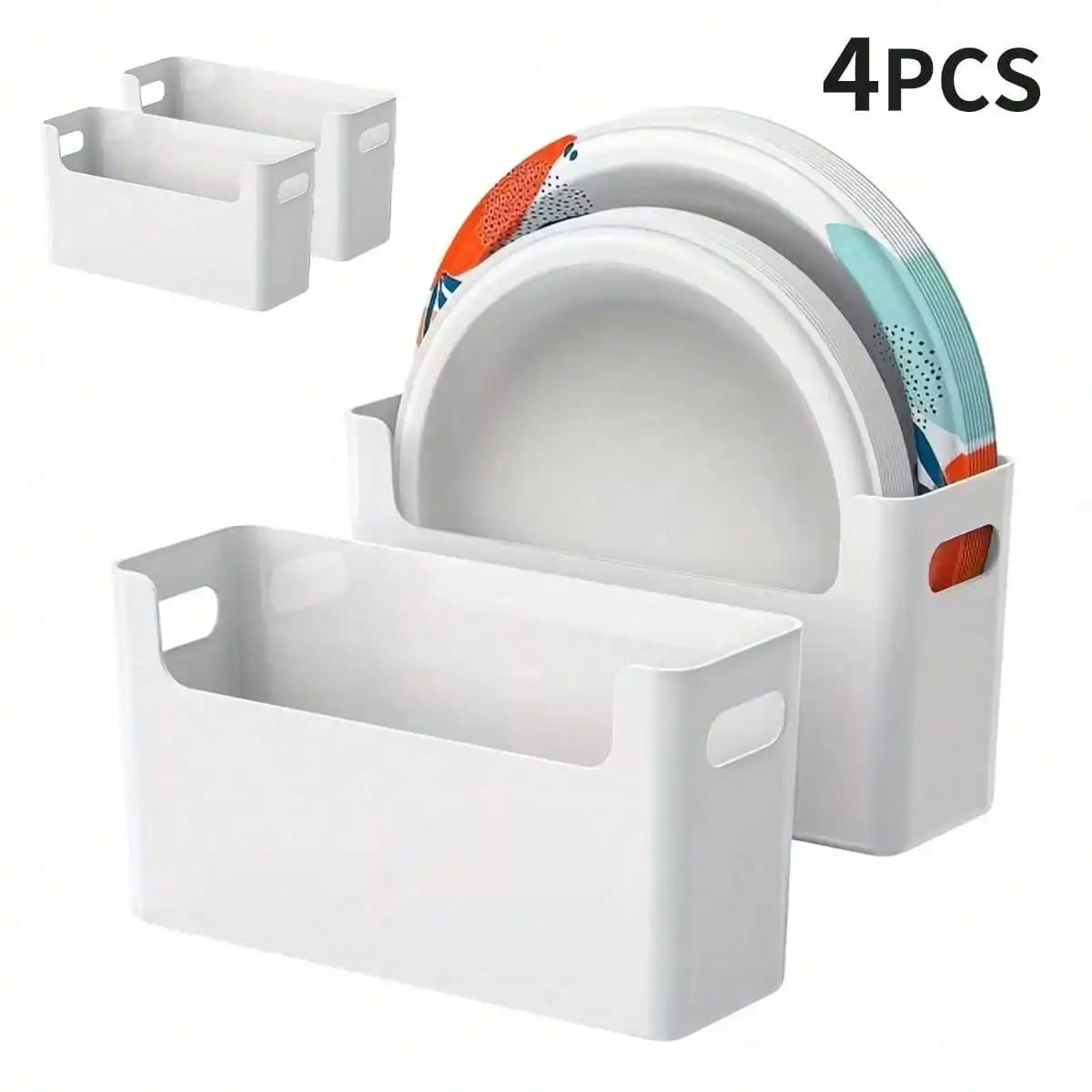 Space Saving Stackable Plastic Plate Organizer