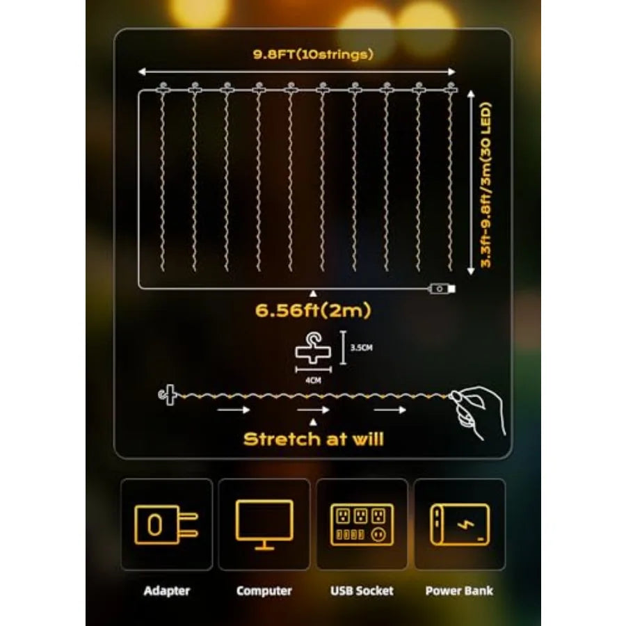 LED Fairy Curtain Lights