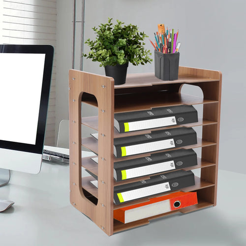 7Tier Widen Wood Office Paper Organizer