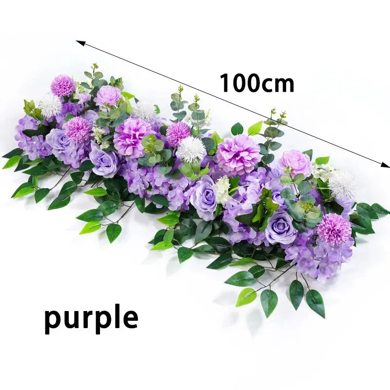 White Rose Artificial Flower Row