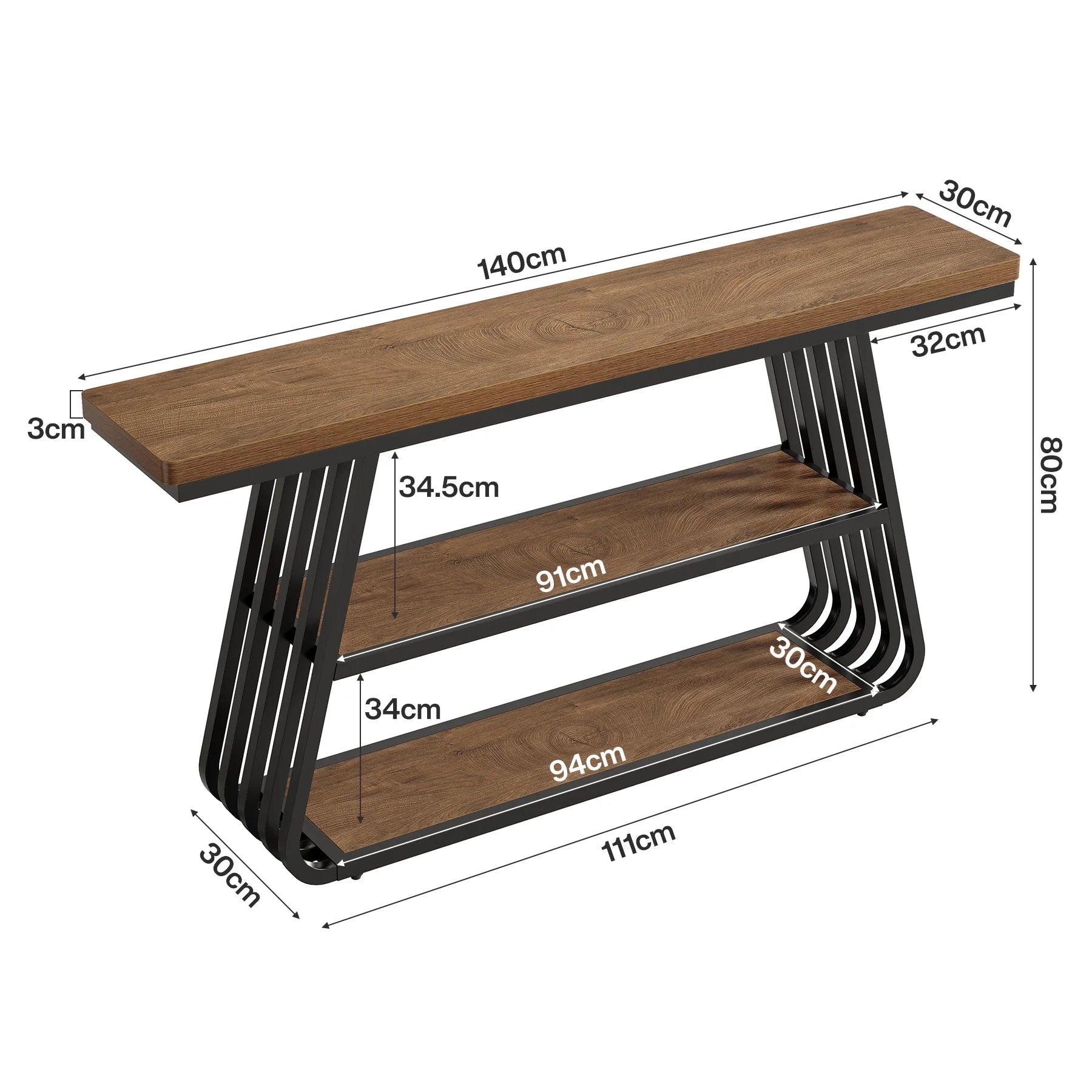 Tribesigns Entryway Table with Shelves