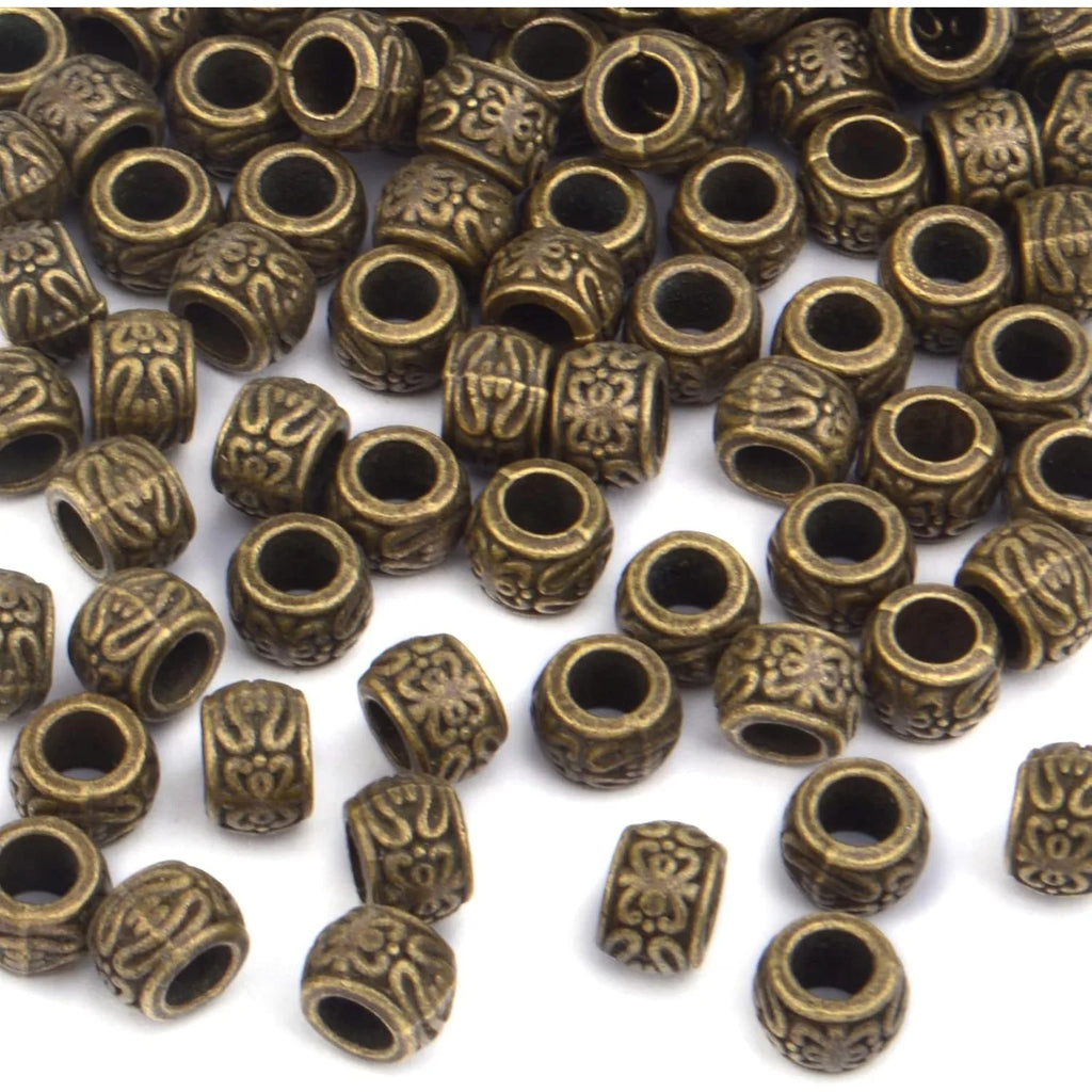 100pcs Antique Large Bronze Spacer Beads