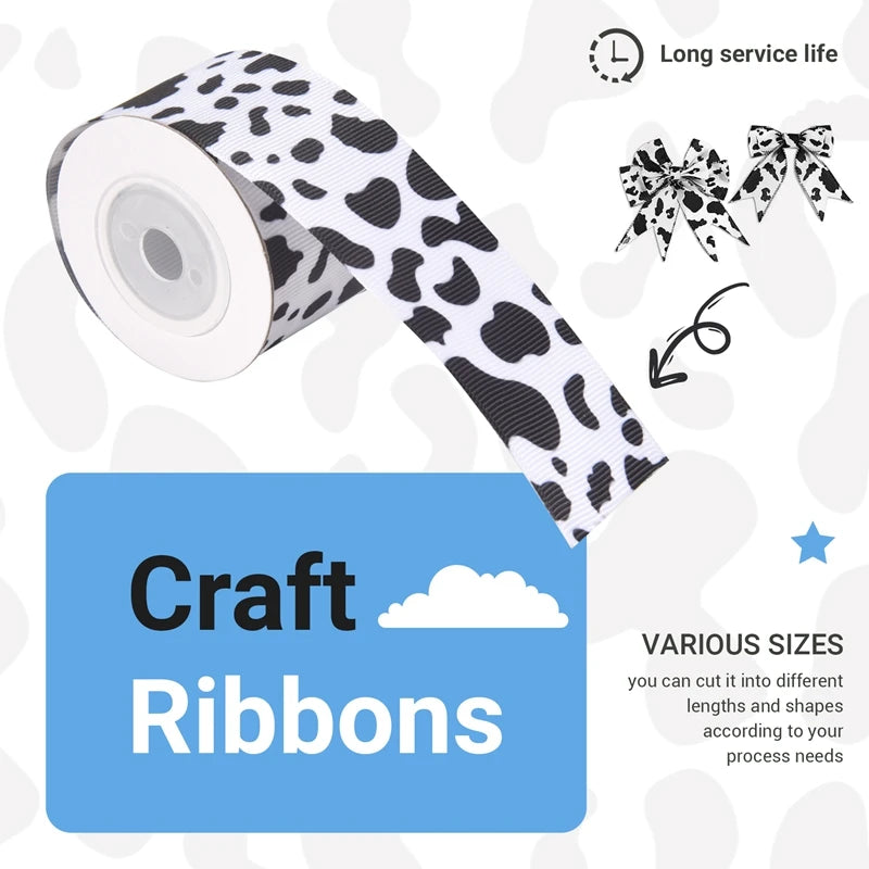 Cow Print Wired Ribbon