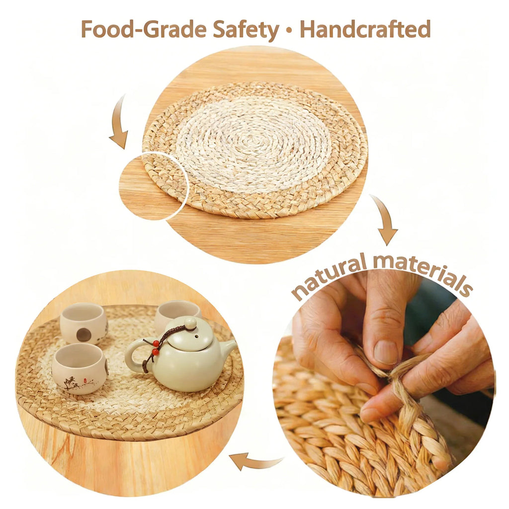 8PCS Woven Round Placemats