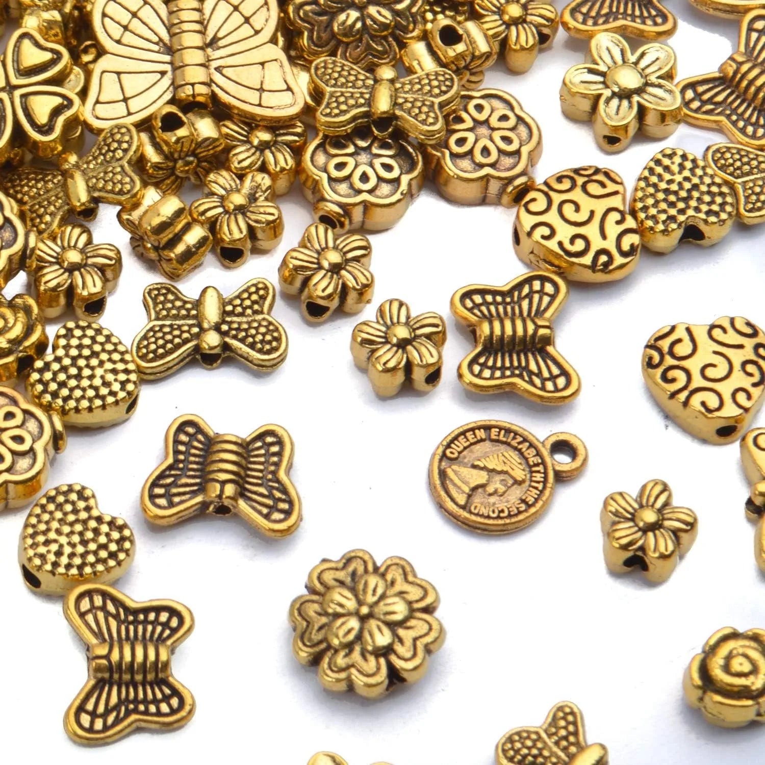 Heart Butterfly Flower Bead Spacers