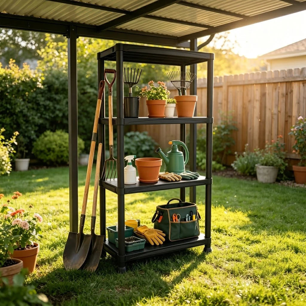4 & 5 Tier Plastic Storage Shelving Unit