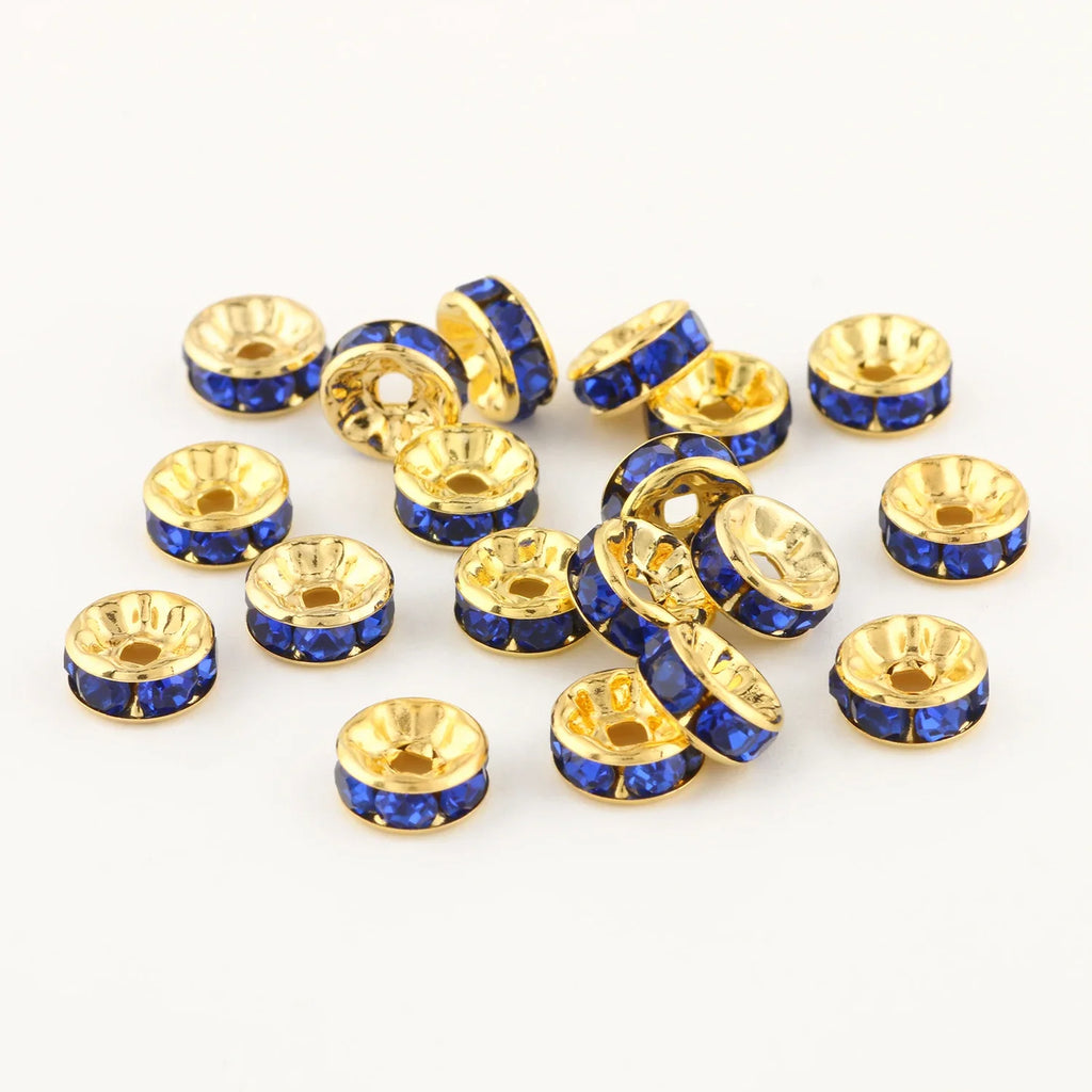 50pc/Lot 6mm 8mm 10mm AB Color  Rhinestone Ball Shape Loose Beads Metal Crystal Beads for Jewelry Making DIY Accessories