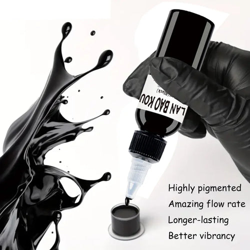 2pcs 30ml black Tattoo Ink Pigment with  BodyArt Tattoo Kits Professional Beauty Paints Makeup Tattoo Supplies Semi-permanent