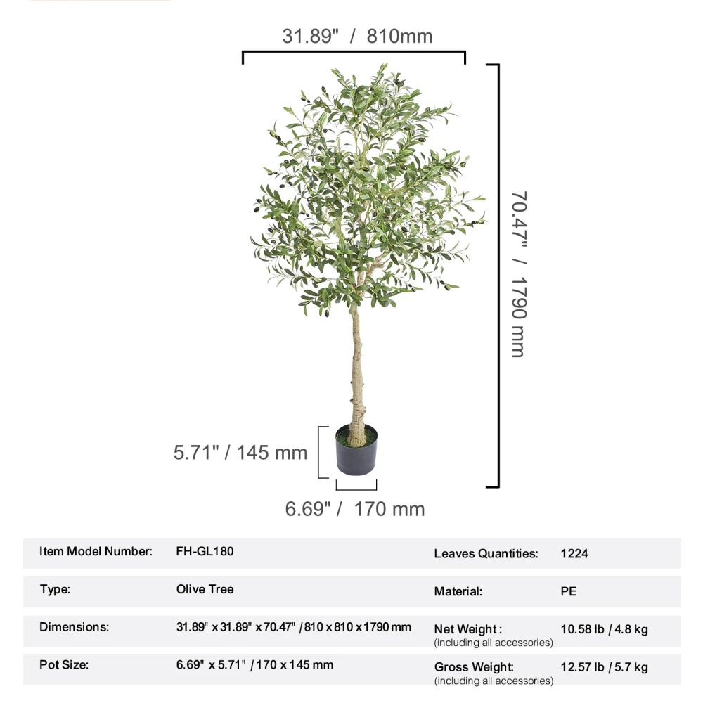 6 FT Artificial Olive Tree