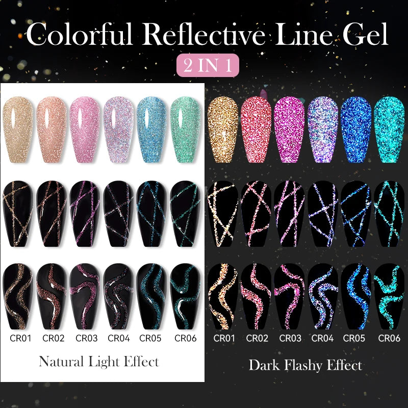 Reflective Glitter Nail Art