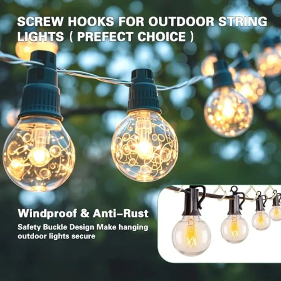 Outdoor Hooks for String Lights, Hanging Baskets