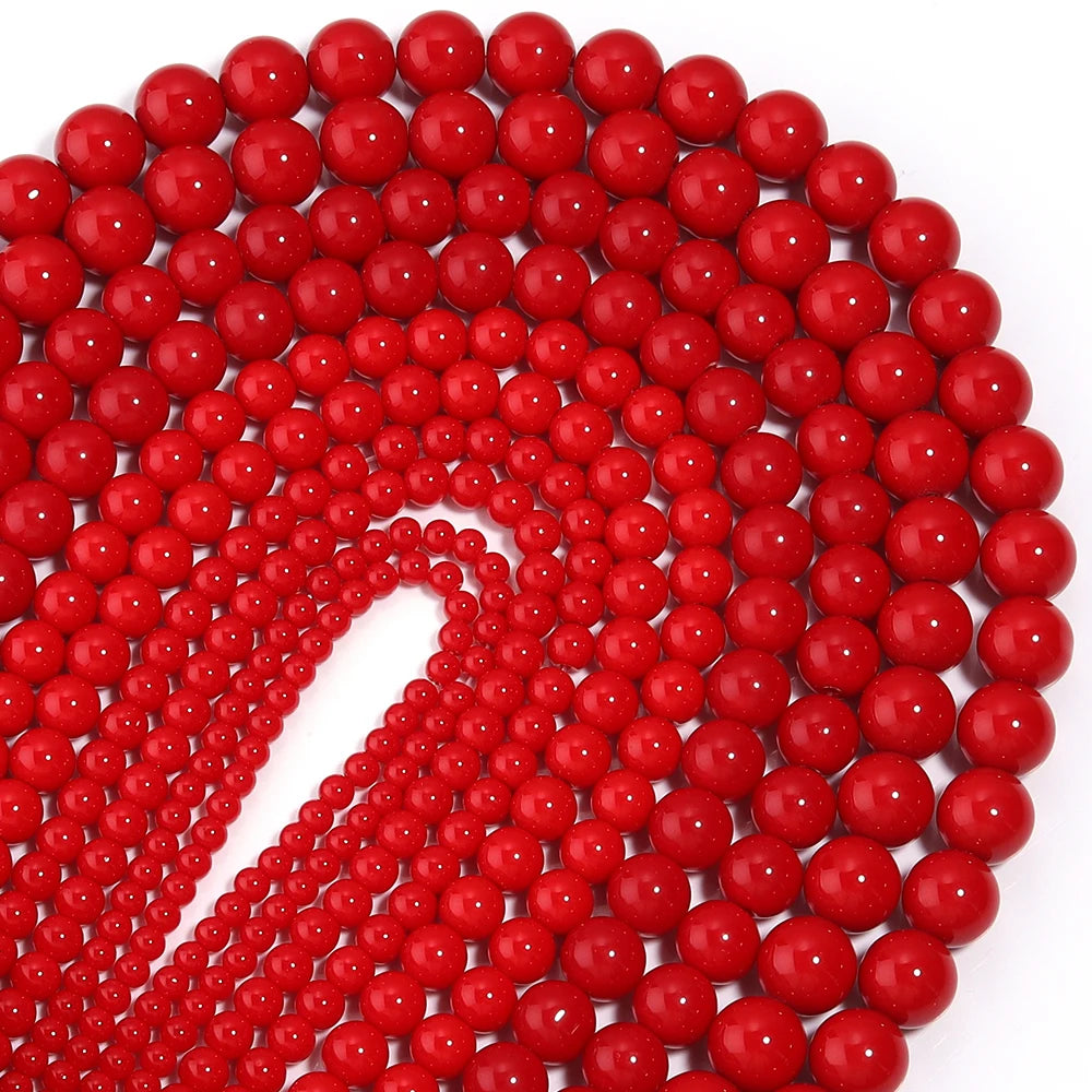 Red Jades Stone Beads Spacer Beads