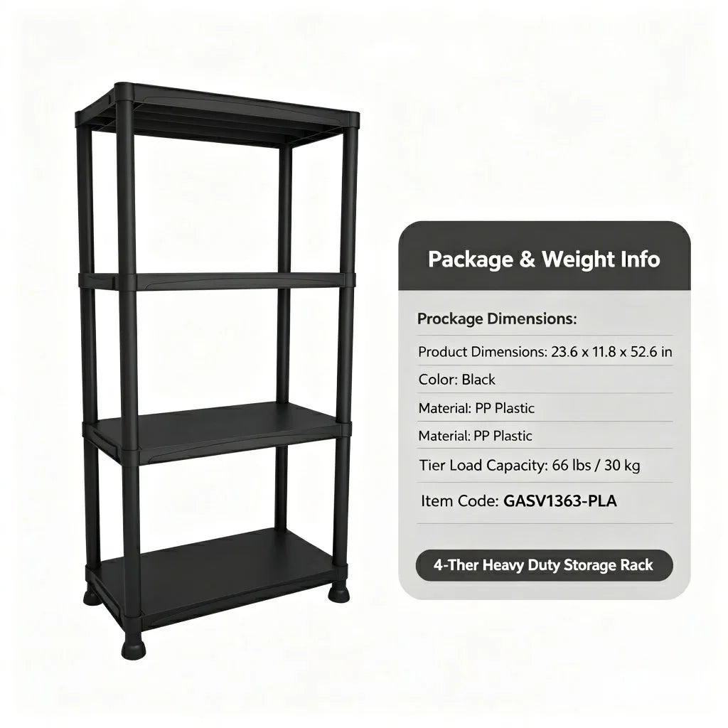 4 & 5 Tier Plastic Storage Shelving Unit