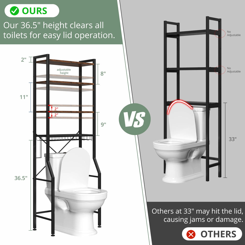 4-Tier Over Toilet Organizer Shelf