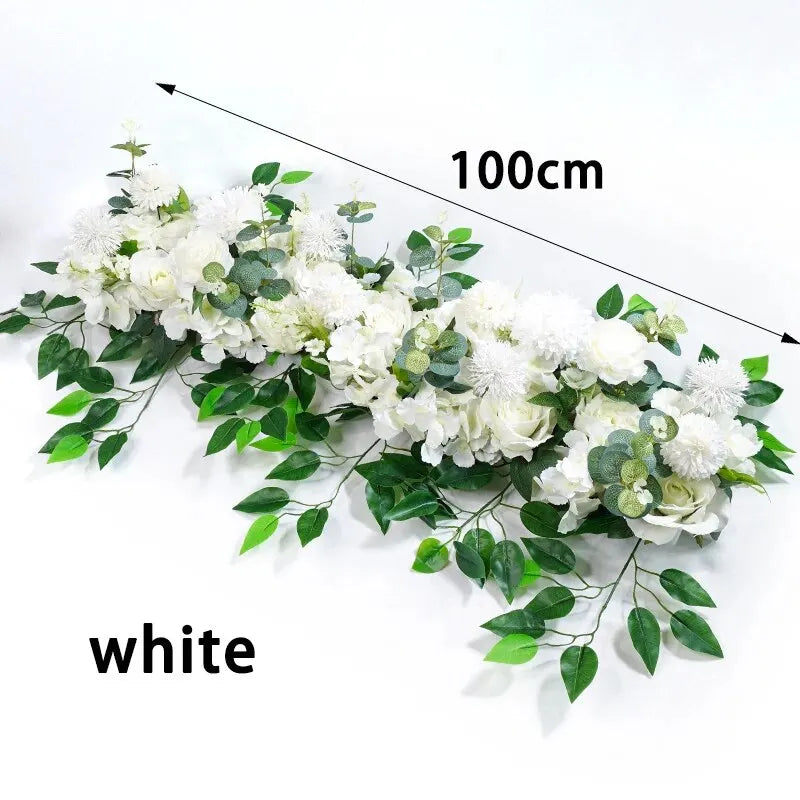 White Rose Artificial Flower Row