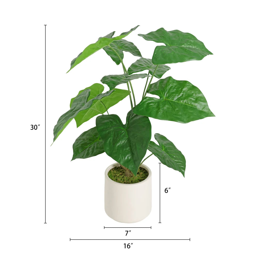Artificial Tropical Alocasia Leaf Plant