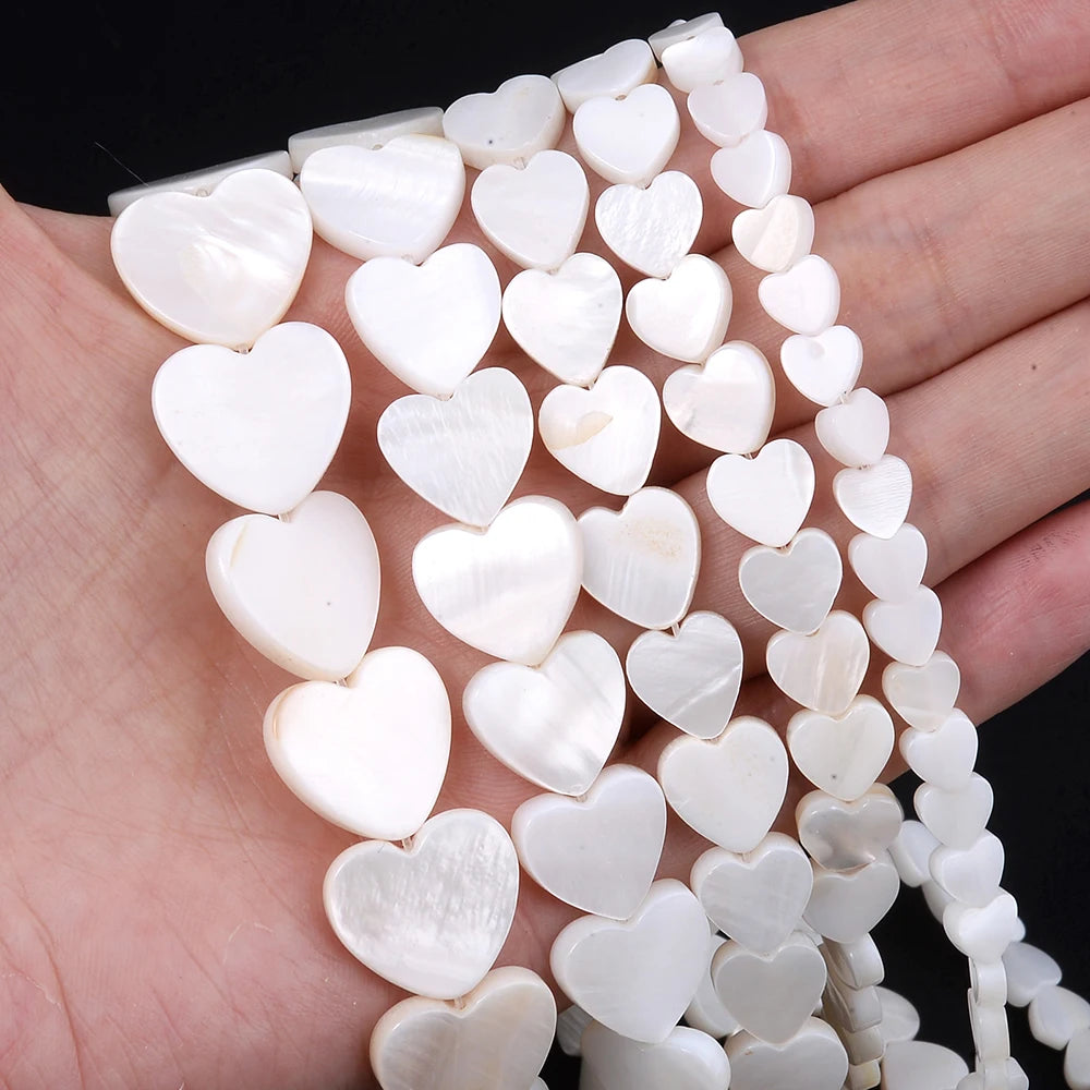 White Heart Shell Beads