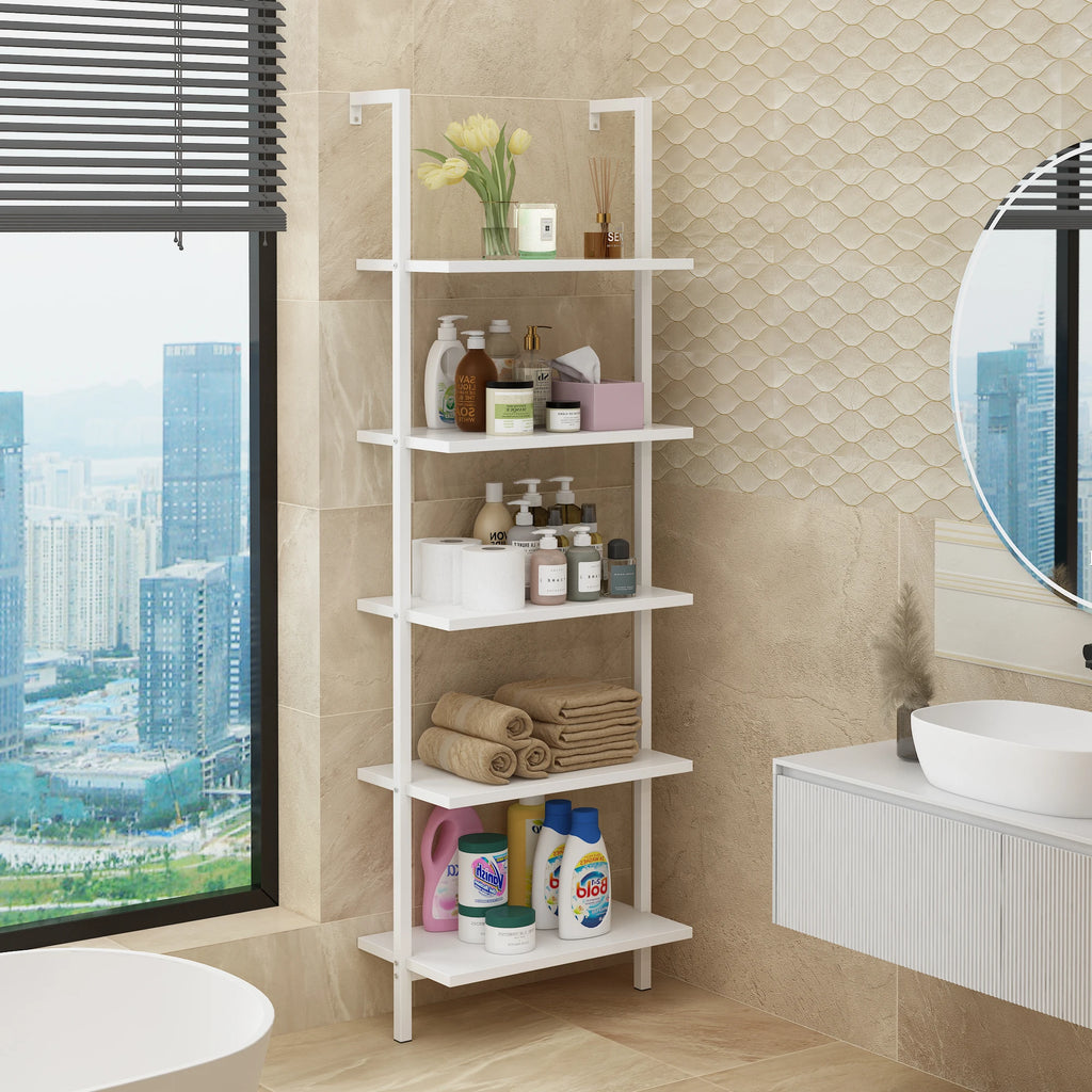 5‑Tier Ladder Wall‑Leaning Storage