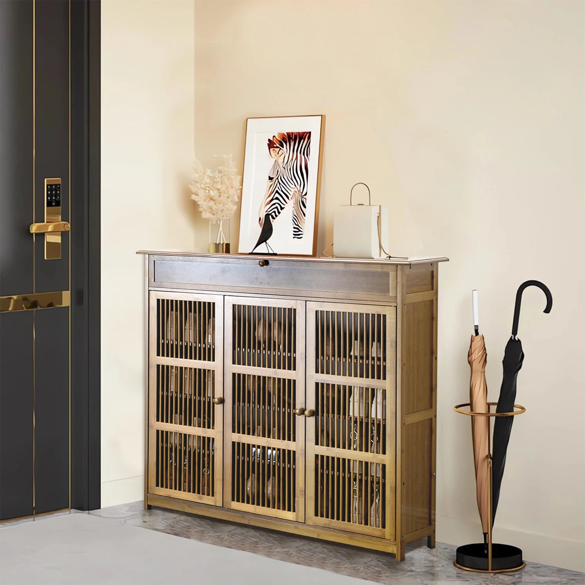 4 Tier Bamboo Shoe Storage Cabinet