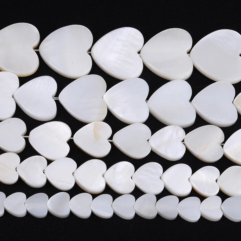 White Heart Shell Beads