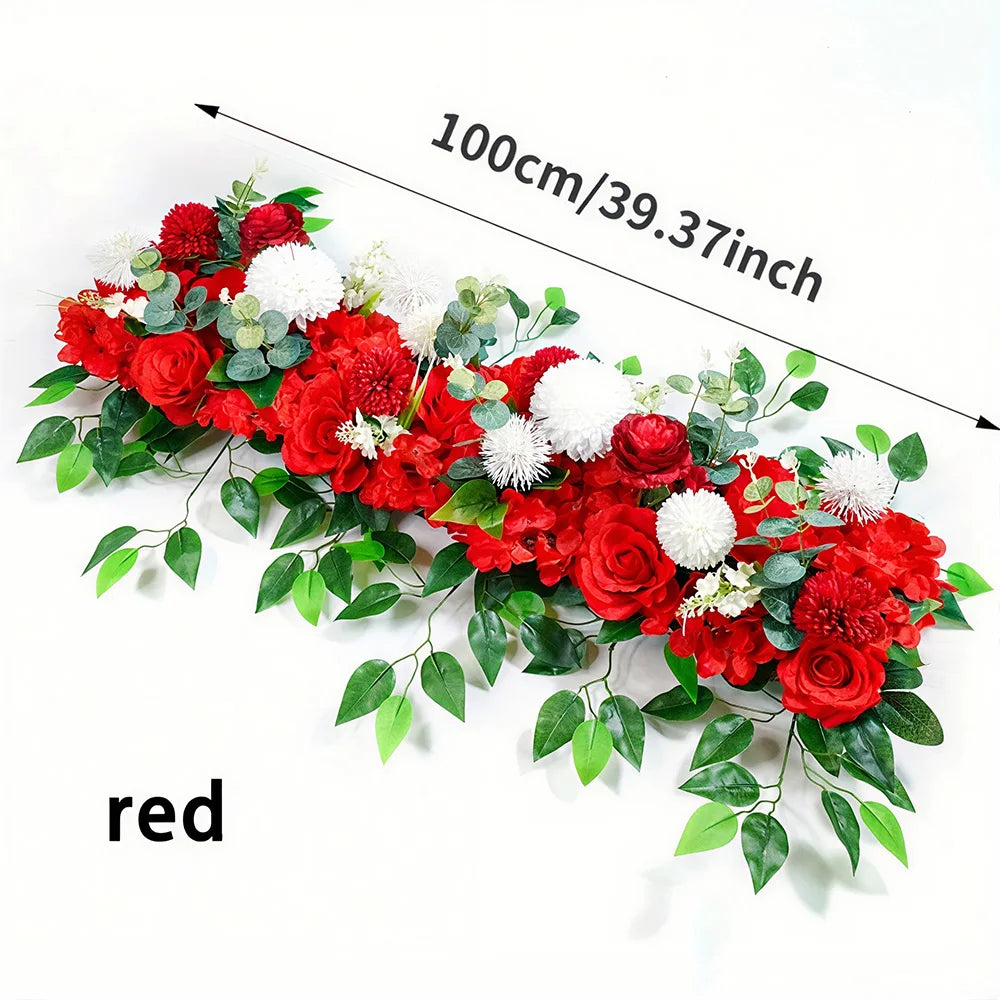 White Rose Artificial Flower Row