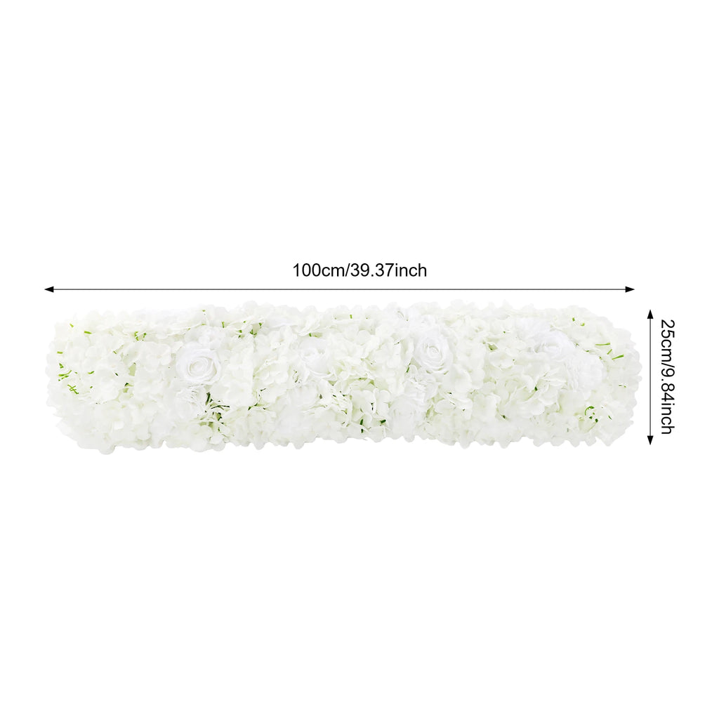 White Artificial Silk Flower Row