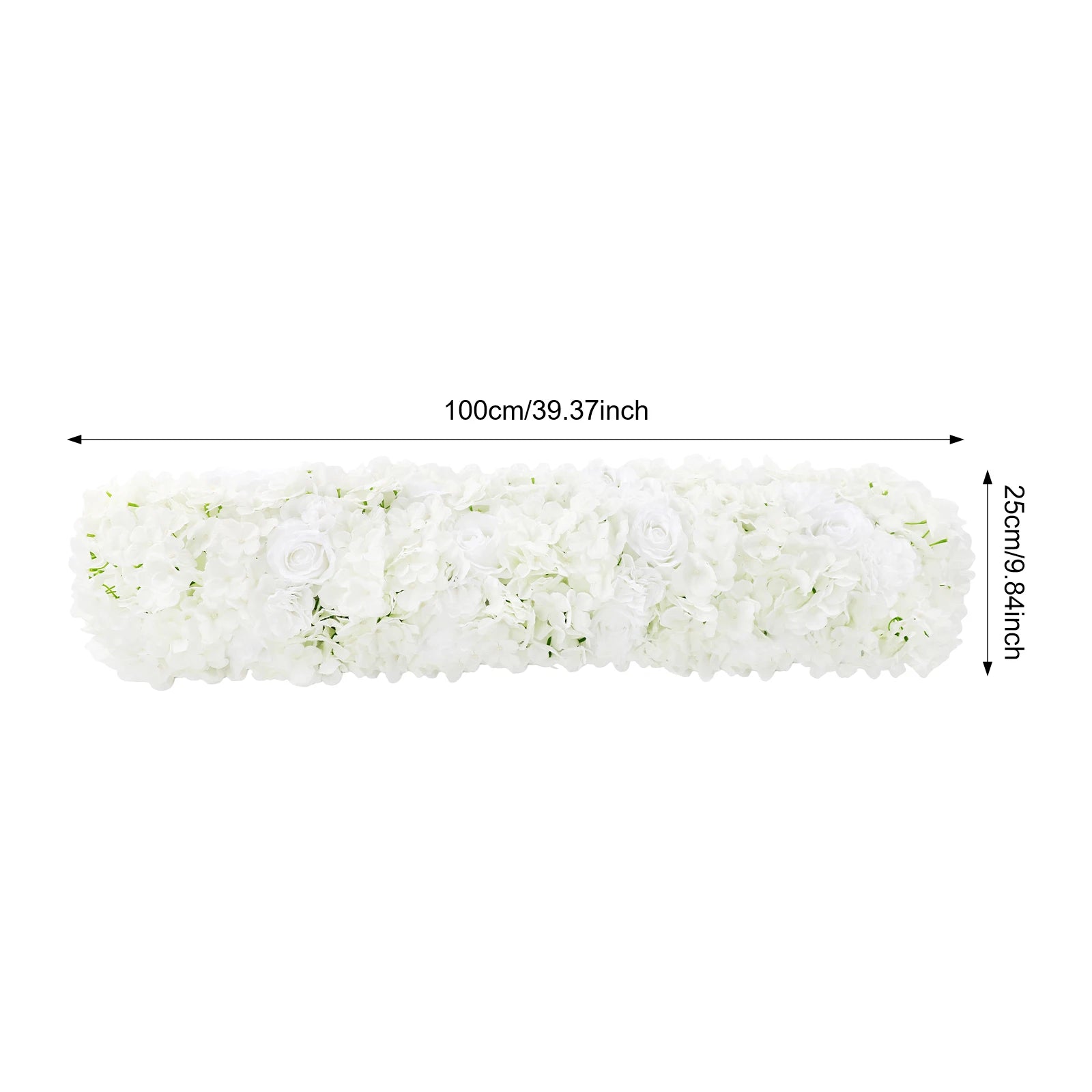 White Artificial Silk Flower Row