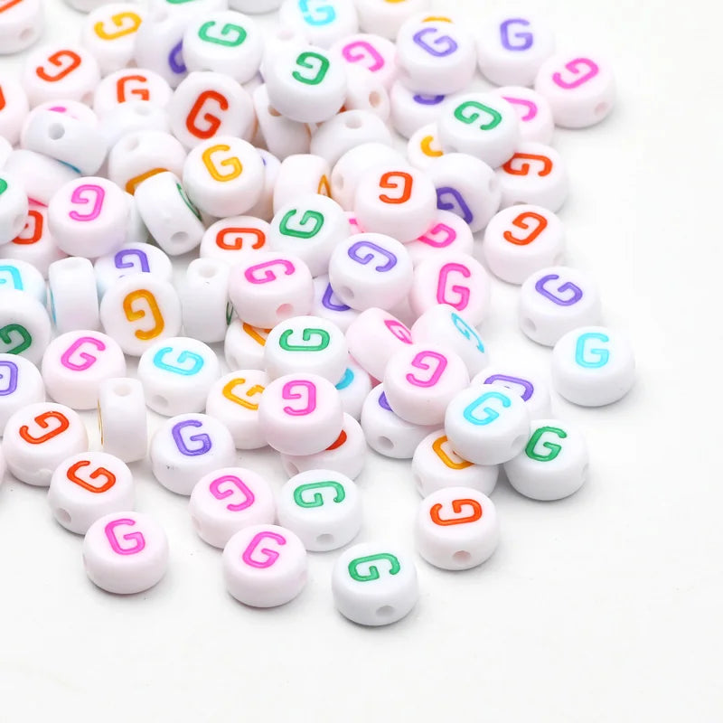 Round A-Z Alphabet Letter Beads