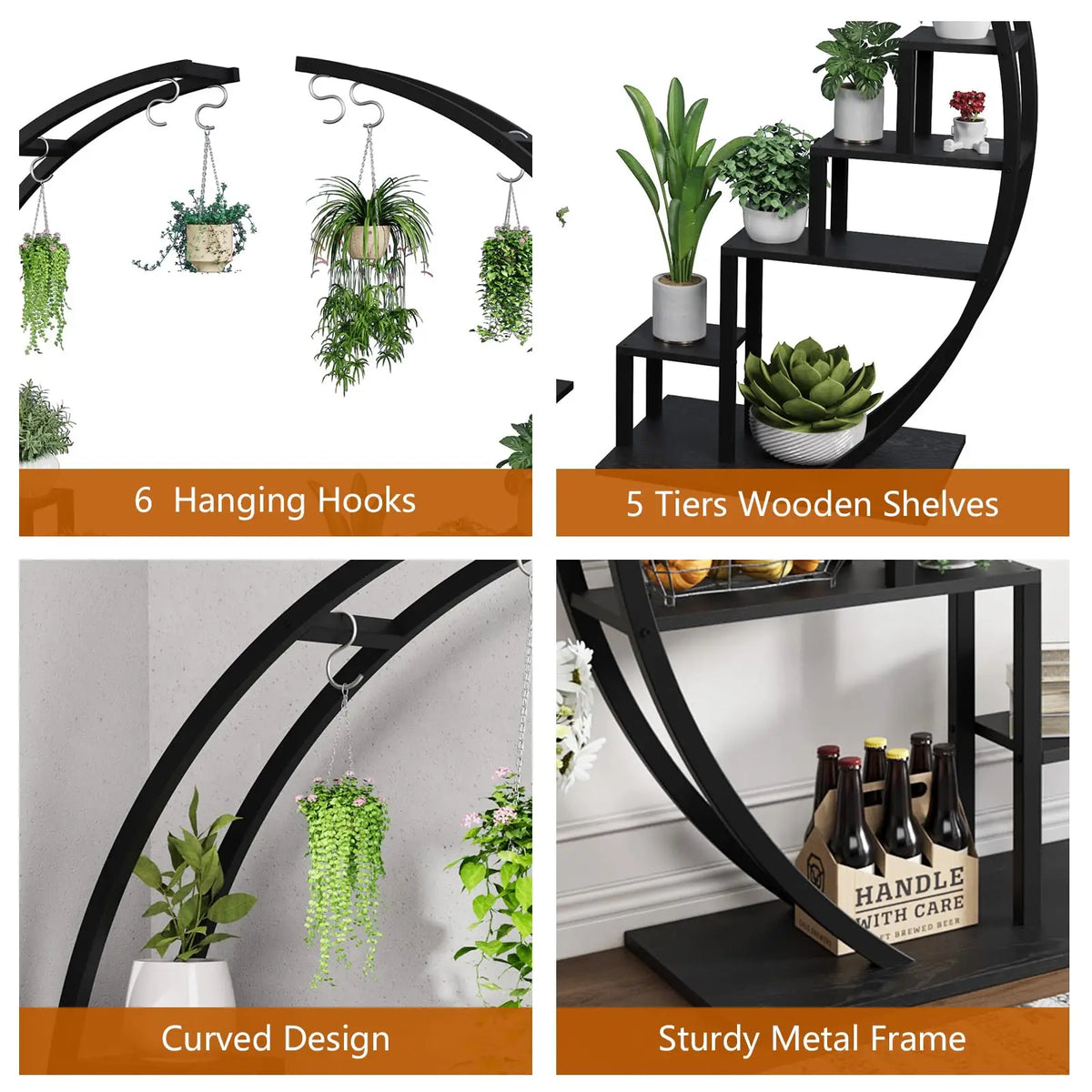 Heavy Duty 5-Tier Half Moon Stand