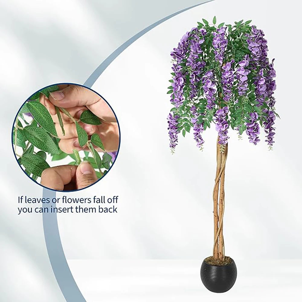 4-6ft Artificial Purple Bean Flower Tree