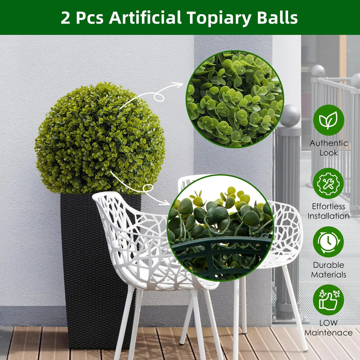 Set of 2 Topiary Balls