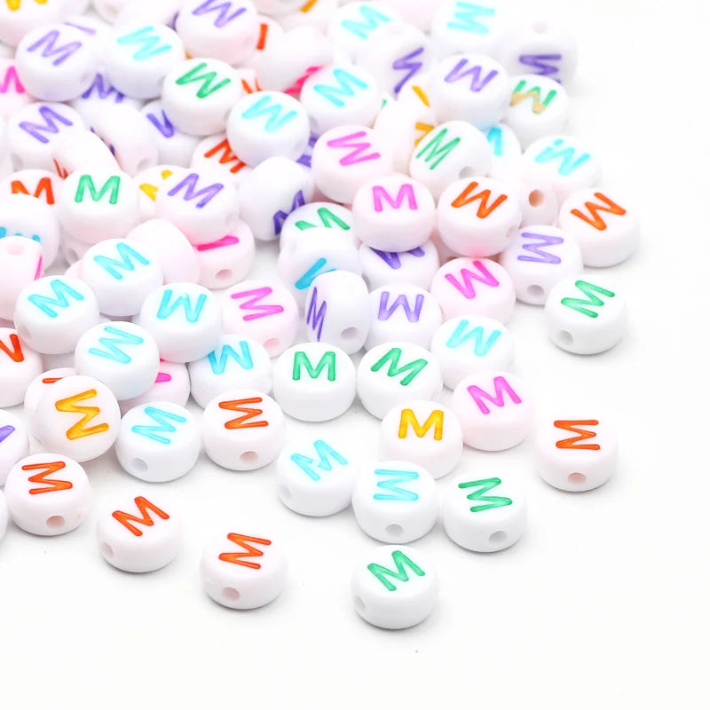 Round A-Z Alphabet Letter Beads