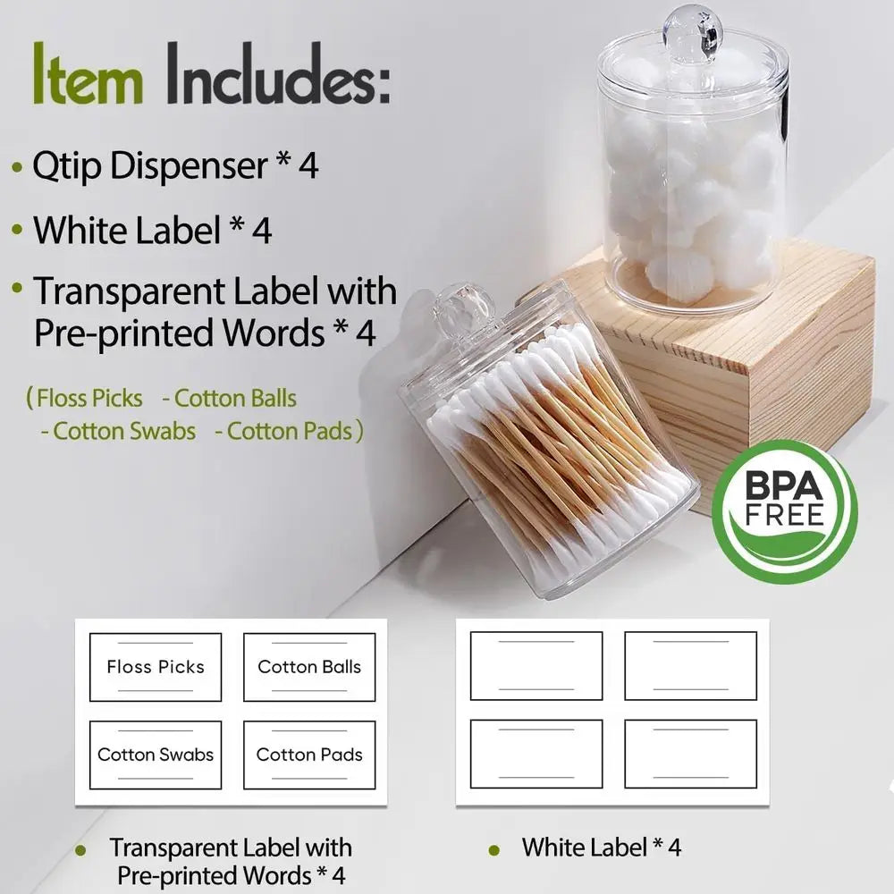 Clear Acrylic Canister Apothecary Jar Set