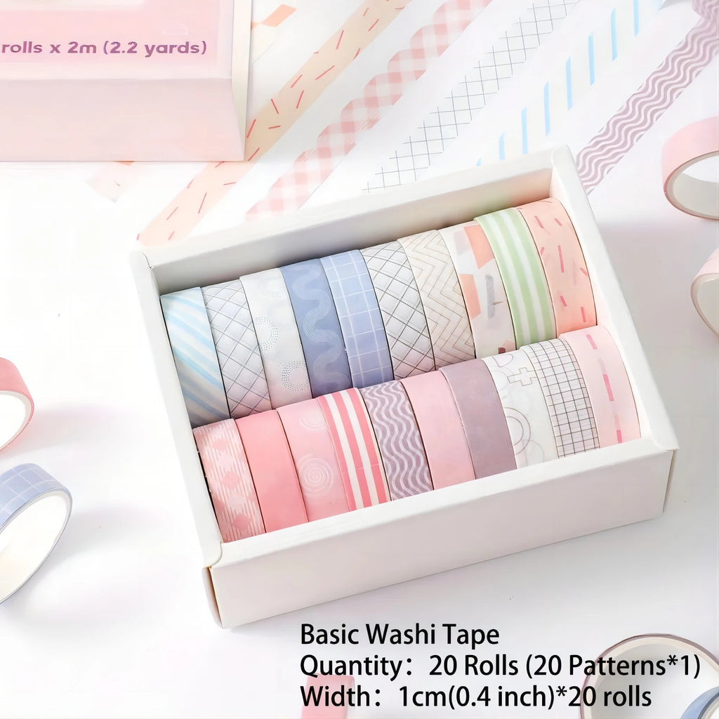 Colorful Slim Washi Tape Set