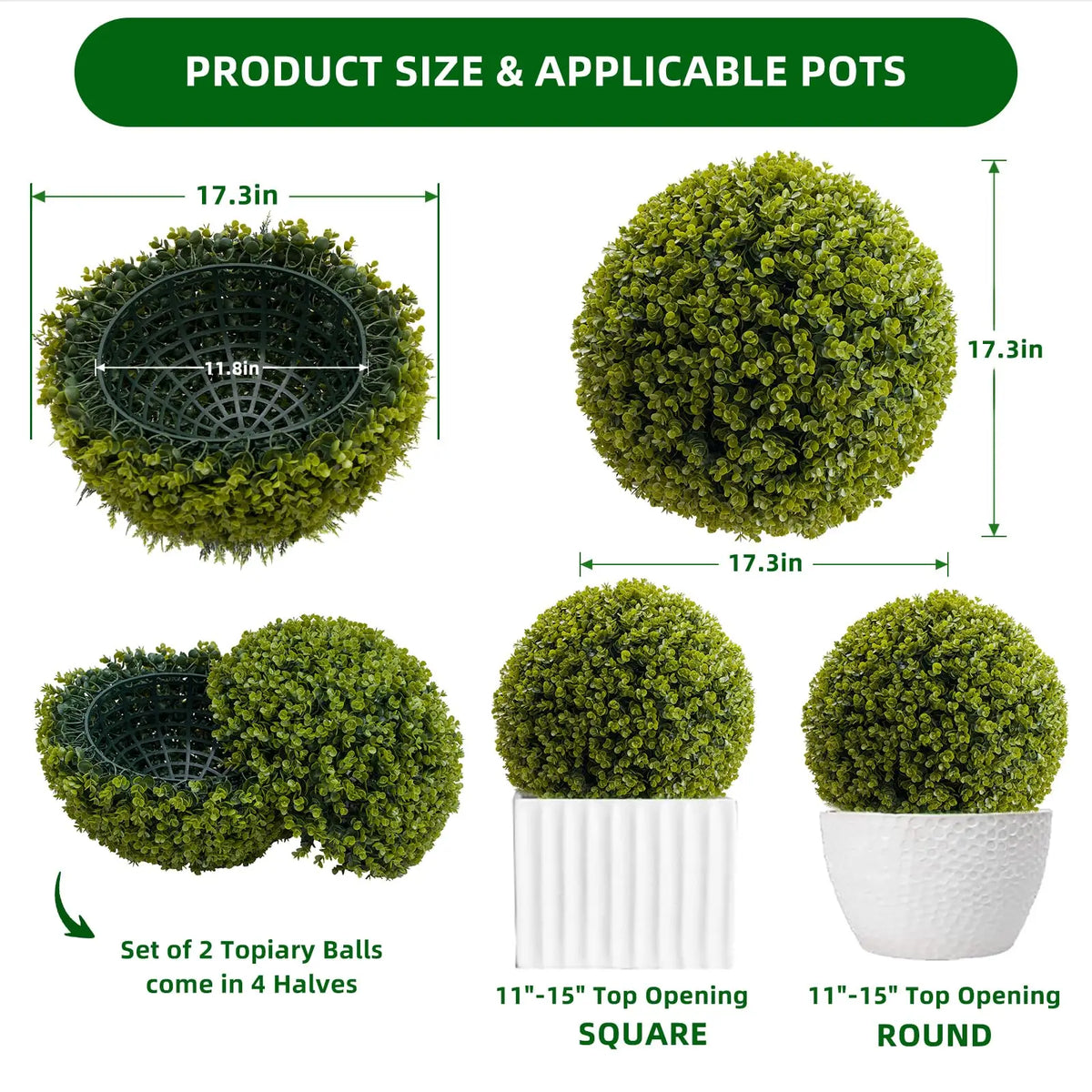 Set of 2 Topiary Balls